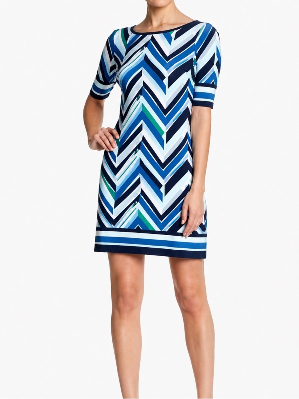 Eliza J NWT blue/green shift dress, size 6
